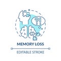 Memory loss turquoise concept icon