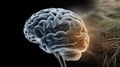 Memory loss visualized through 3D brain dissolving concept Royalty Free Stock Photo