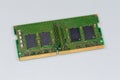 Memory module for the desktop computers on a gray surface