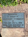 In memory plaque for Harriet Tubman