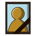 Memory portrait icon, cartoon style