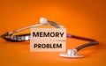 Memory problems. Medical concept. difficulty remembering, losing objects. Symptoms, causes, and treatment. The text Memory Royalty Free Stock Photo