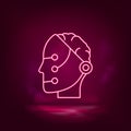 Memory, robot, intelligence, smart neon icon - vector. Artificial intelligence Royalty Free Stock Photo