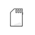 Memory SD card hand drawn outline doodle icon. Royalty Free Stock Photo