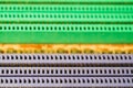 Memory slots on the motherboard close up. ram socket. connector on the circuit board Royalty Free Stock Photo