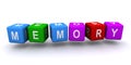 Memory word block on white
