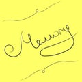 Memory word hand drawn lettering note design element