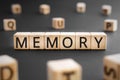 Memory - word from wooden blocks with letters