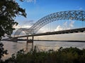 Memphis bridge over Mississippi river Royalty Free Stock Photo