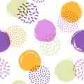 Memphis circles seamless pattern for fabric print