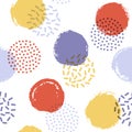 Memphis circles seamless pattern for fabric print.