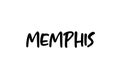 Memphis city handwritten typography word text hand lettering. Modern calligraphy text. Black color
