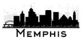 Memphis City skyline black and white silhouette. Royalty Free Stock Photo