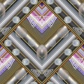 Memphis geometric striped seamless pattern. Vector abstract mode Royalty Free Stock Photo