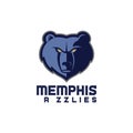 Memphis grizzlies logo editorial illustrative on white background