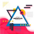 Memphis Paper Cut shapes for poster, card, flyer, brochure and web design. Pop Art and 80s style. Trendy Abstract Geometric Banner Royalty Free Stock Photo