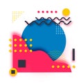 Memphis Paper Cut shapes for poster, card, flyer, brochure and web design. Pop Art and 80s style. Trendy Abstract Royalty Free Stock Photo