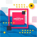 Memphis Paper Cut shapes for poster, card, flyer, brochure and web design. Pop Art and 80s style. Trendy Abstract Royalty Free Stock Photo