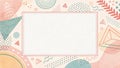 Memphis Pattern Border with Paper Texture and Soft Blush Palette