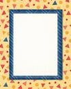 Memphis Pattern Border with Paper Texture and Sunset Sail Palette