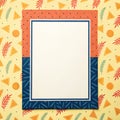 Memphis Pattern Border with Paper Texture and Sunset Sail Palette