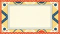 Memphis Pattern Border with Paper Texture and Sunset Sail Palette