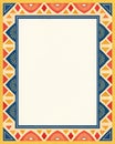 Memphis Pattern Border with Paper Texture and Sunset Sail Palette