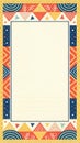 Memphis Pattern Border with Paper Texture and Sunset Sail Palette