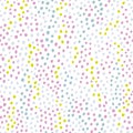 Memphis Polka dot seamless pattern. Vector hand-drawn abstract colorful pink light green and blue on a white background