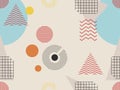 Memphis seamless pattern. Geometric elements memphis in the style of 80s. Bauhaus retro. Vector Royalty Free Stock Photo