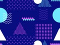 Memphis seamless pattern. Geometric elements memphis in the style of 80`s. Bauhaus retro. Vector Royalty Free Stock Photo