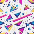 Memphis seamless pattern. Geometric elements memphis in the style of 80s. Vector illustration for your design AI Generated Royalty Free Stock Photo