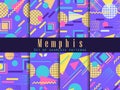 Memphis seamless pattern. Geometric elements memphis in the style of 80`s. Vector Royalty Free Stock Photo