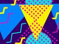 Memphis seamless pattern. Geometric elements memphis in the style of 80`s. Bauhaus retro. Vector Royalty Free Stock Photo