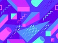 Memphis seamless pattern with geometric shapes in the style of the 80s. Eighties print colorful background for promotional