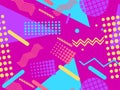 Memphis seamless pattern with geometric shapes in the style of the 80s. Eighties print colorful background for promotional