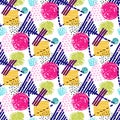 Memphis seamless pattern in retro style.