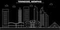 Memphis silhouette skyline. USA - Memphis vector city, american linear architecture, buildings. Memphis travel Royalty Free Stock Photo