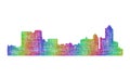 Memphis skyline silhouette - multicolor line art Royalty Free Stock Photo