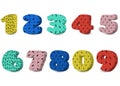 Memphis style numbers, vector digit set. Colorful vector figures,