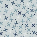Memphis style seamless pattern. Crosses and points