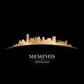 Memphis Tennessee city skyline silhouette black background