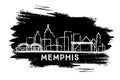 Memphis Tennessee City Skyline Silhouette. Hand Drawn Sketch Royalty Free Stock Photo