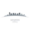 Memphis Tennessee city skyline silhouette white background