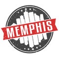 Memphis Tennessee Round. Travel Stamp Icon Skyline City Design. Seal Badge Illustration Vector.