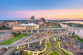 Memphis, Tennessee, USA aerial skyline view with downtown