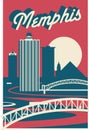 Memphis Tennessee USA skyline postcard