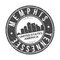 Memphis Tennessee USA Stamp Logo Icon Symbol Design Skyline City