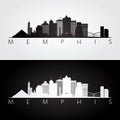 Memphis, USA skyline and landmarks silhouette Royalty Free Stock Photo