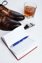 Men accessories, Still life. Business look. Royalty Free Stock Photo